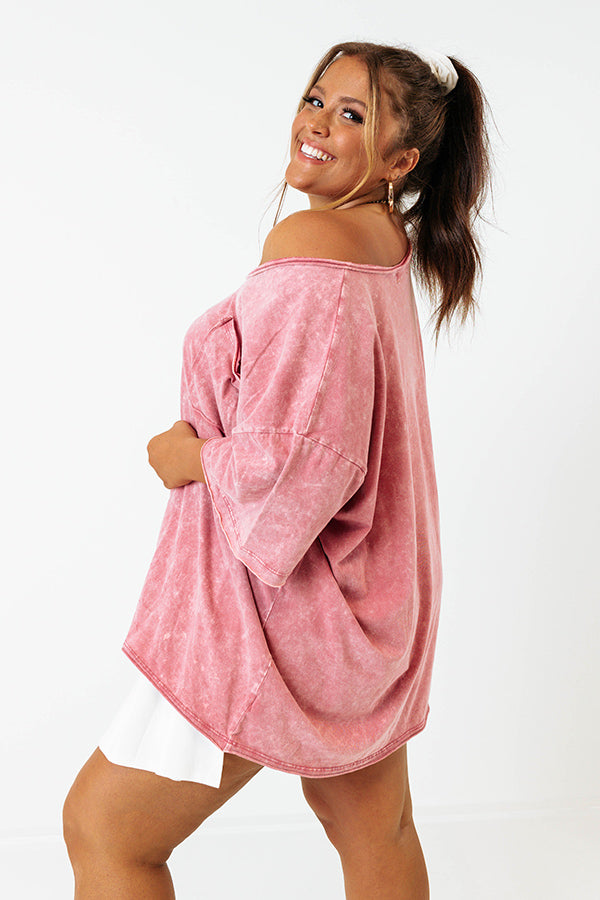 Nashville Nightlife Mineral Wash Shift Tee In Blush Curves Image - 3