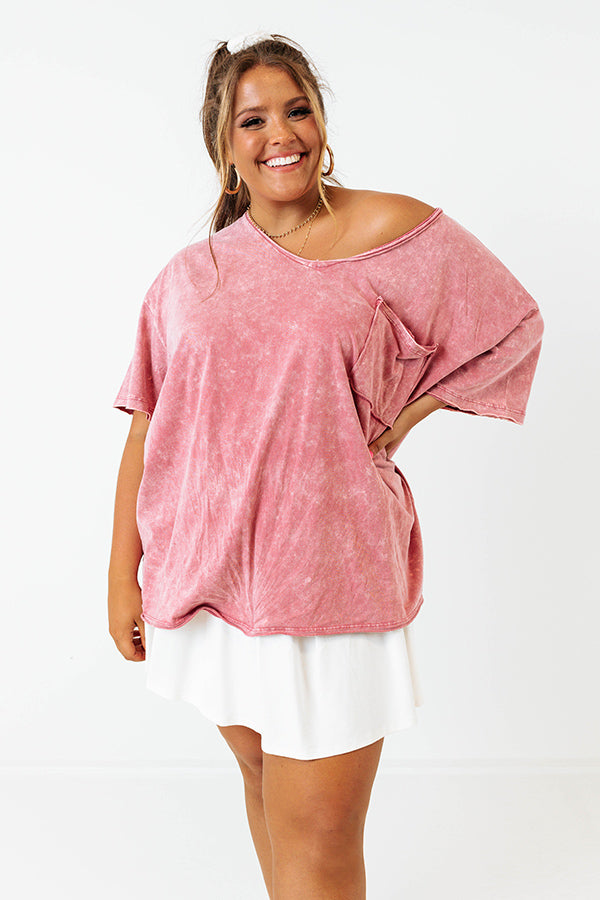 Nashville Nightlife Mineral Wash Shift Tee In Blush Curves Image - 2