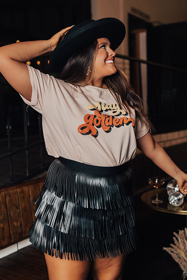 Stay Golden Graphic Shift Tee Curves Image - 5