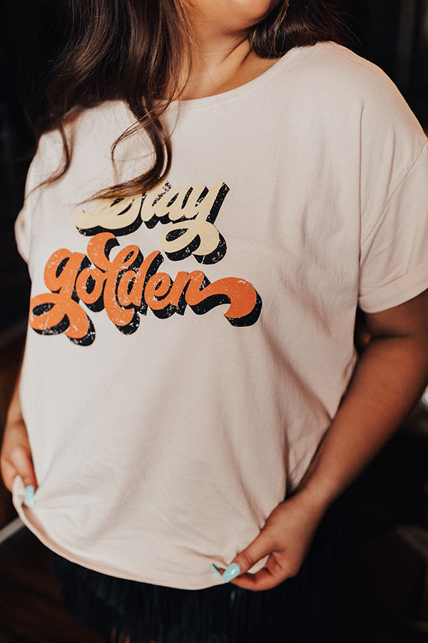 Stay Golden Graphic Shift Tee Curves Image - 3