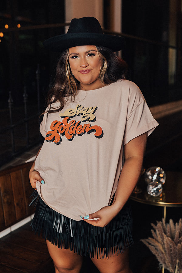 Stay Golden Graphic Shift Tee Curves Image - 2