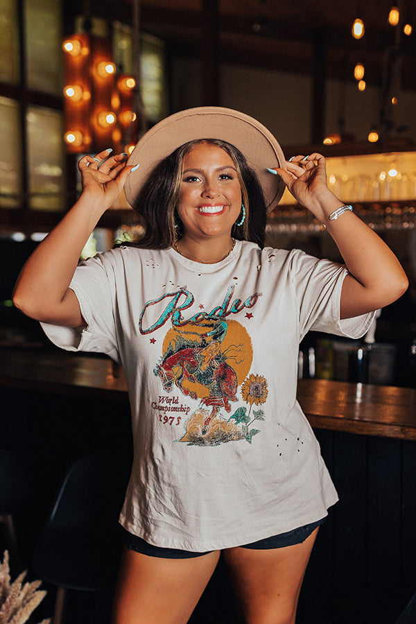 Rodeo World Championship Distressed Boyfriend Tee Curves Image - 5