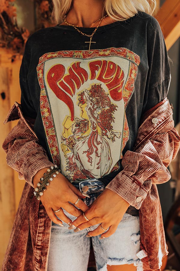 Pink Floyd Marquee London Distressed Graphic Tee in Vintage Black Image - 1