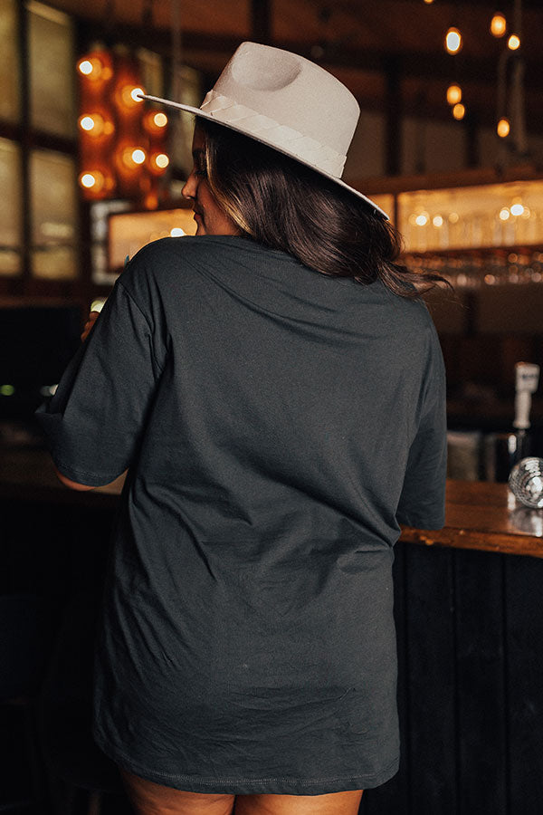 Roam Free Distressed Boyfriend Tee In Vintage Black Curves Image - 1