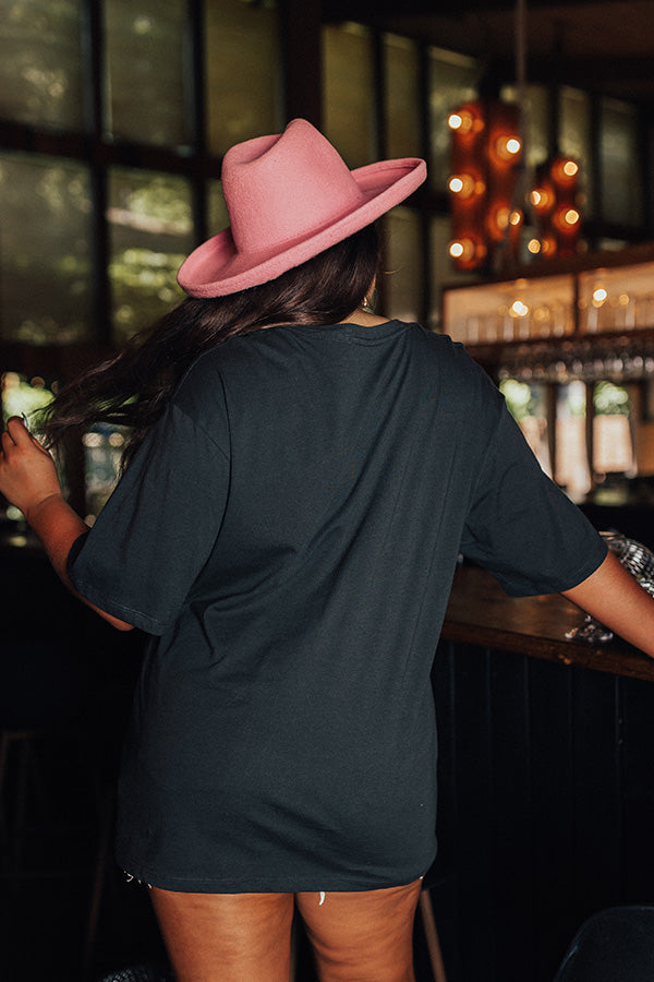 Long Live Rock N Roll Tiger Distressed Boyfriend Tee In Vintage Black Curves Image - 1