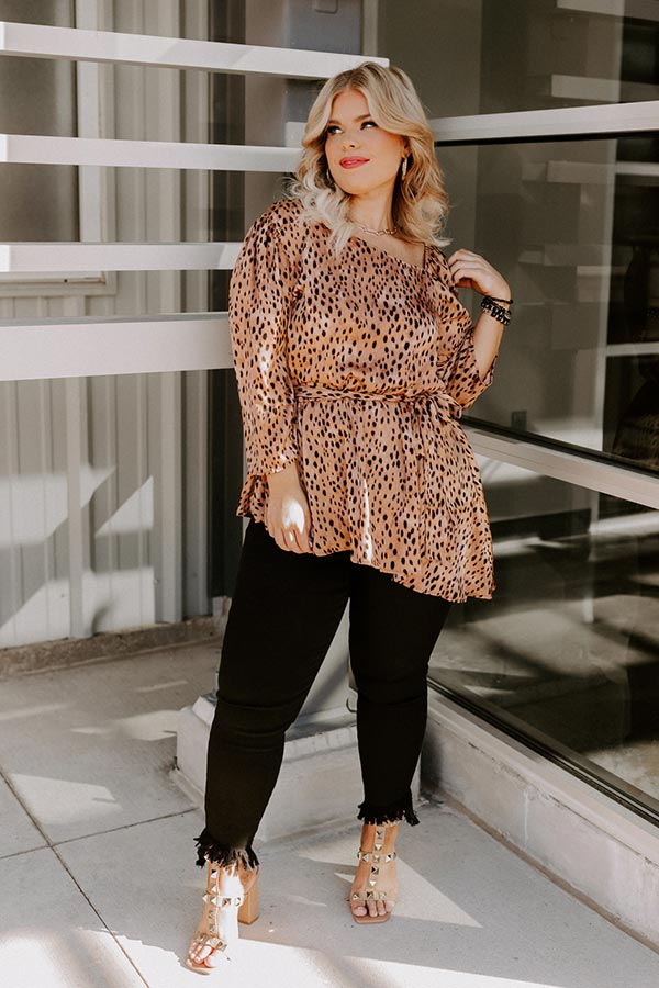 Classy And Confident Cheetah Print Top In Brown Curves