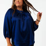Romantic Tone Satin Shift Top In Royal Blue Curves Image - 1