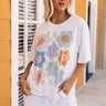 Smiley Flowers Graphic Oversized Tee Image - 1