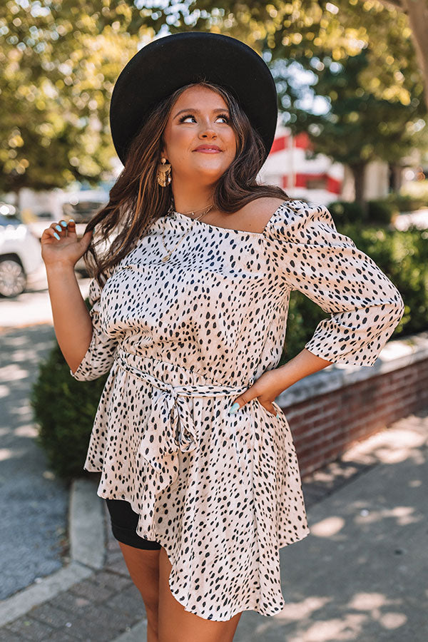 Classy And Confident Cheetah Print Top In Birch Curves