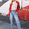 The Jill High Waist Distressed Mom Jean Image - 1