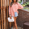 Brag On You Button Up In Coral Image - 1