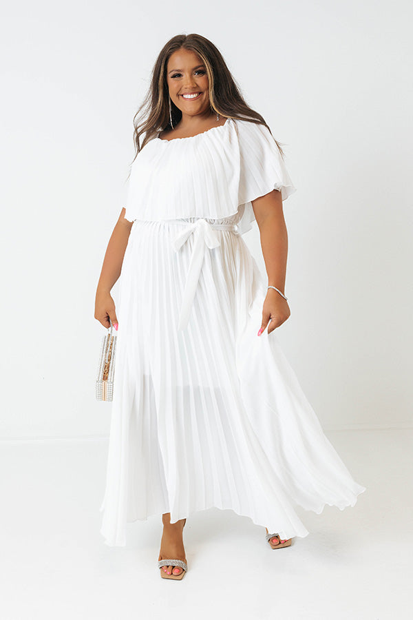 Ticket To Love Pleated Maxi In White Curves Image - 2