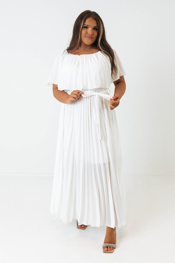 Ticket To Love Pleated Maxi In White Curves Image - 3