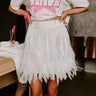Down To Disco Feather Skirt In Ivory Image - 1