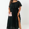 Ticket To Love Pleated Maxi In Black Curves Image - 1