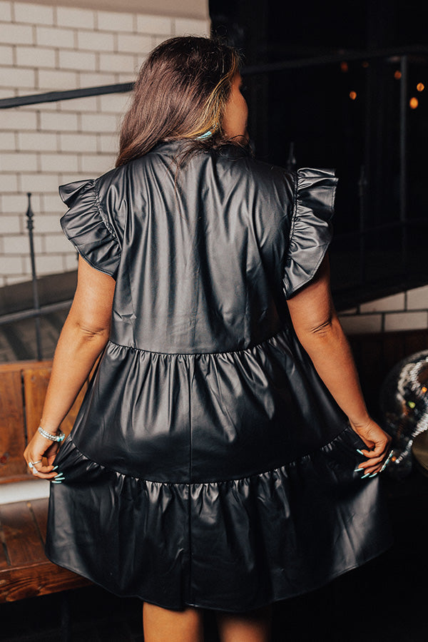 Concert Time Faux Leather Dress in Black Curves Impressions Online Boutique Concert Time Faux Leather Dress in Black Curves Impressions Online Boutique