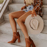 The Sibyl Faux Leather Bootie In Camel Image - 1