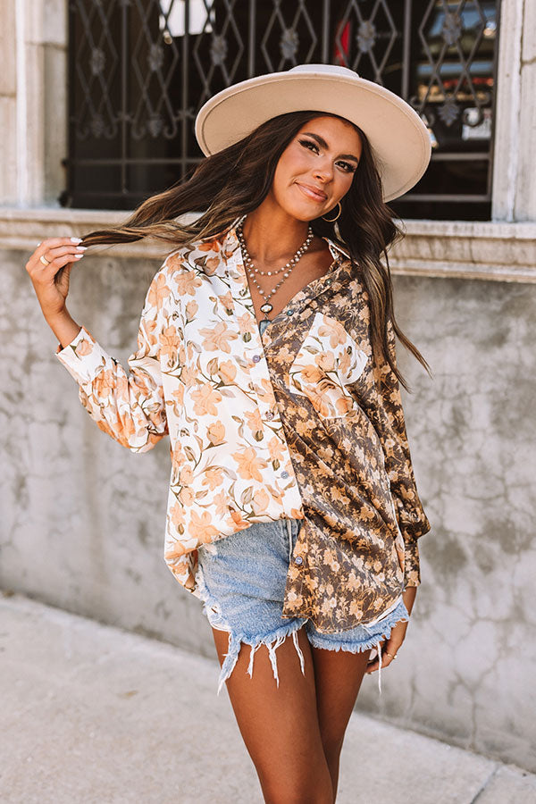 Pretty Perspective Shift Top In Ivory Image - 2