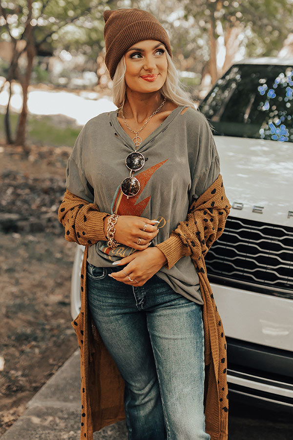 David Bowie Thunderbolt Distressed Graphic Tee - Main Image