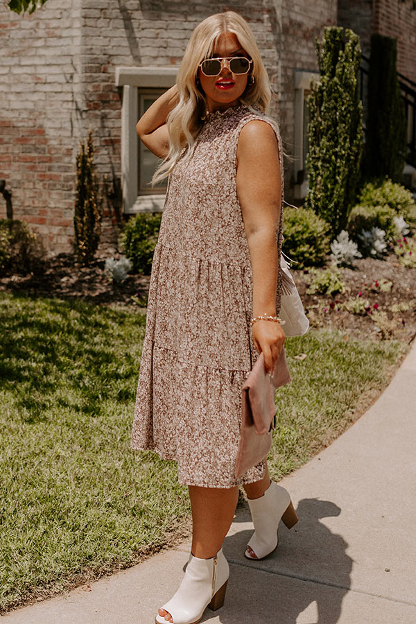 Lifelong Memories Floral Shift Dress In Chestnut Curves Image - 3