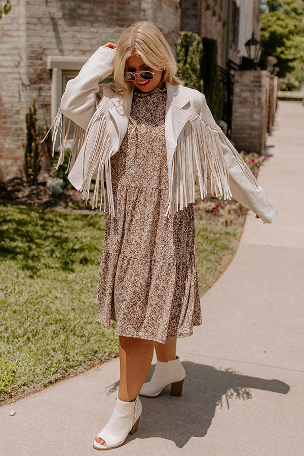 Lifelong Memories Floral Shift Dress In Chestnut Curves Image - 2