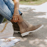 The Jaxon Faux Suede Boot In Taupe Image - 1