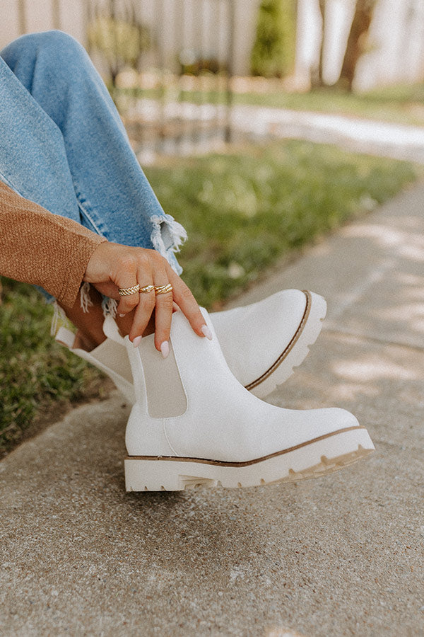 The Jaxon Faux Leather Boot In Ivory Image - 4