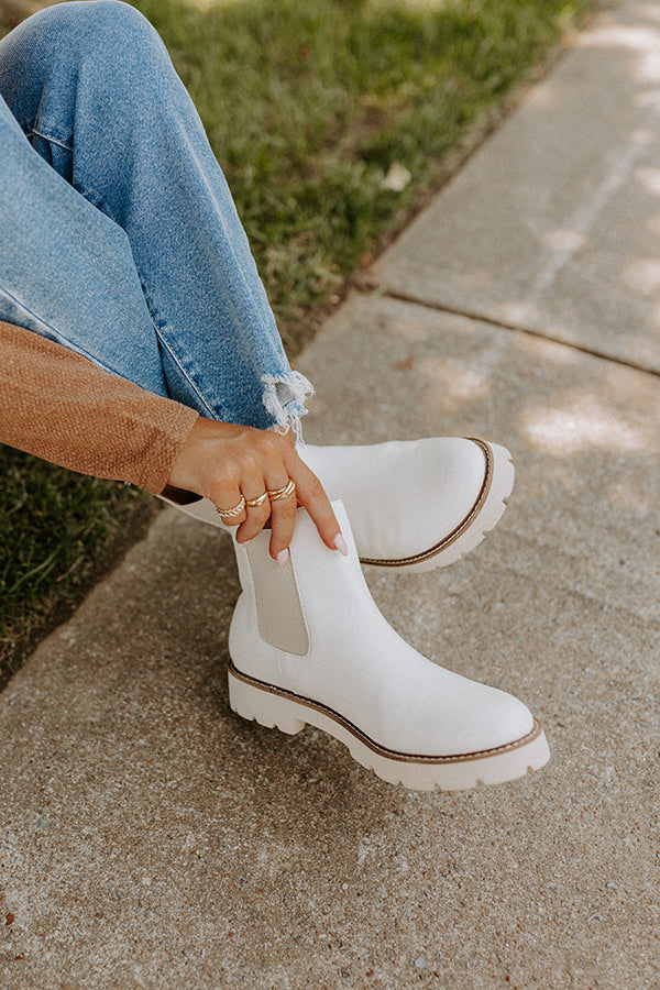 The Jaxon Faux Leather Boot In Ivory Image - 3