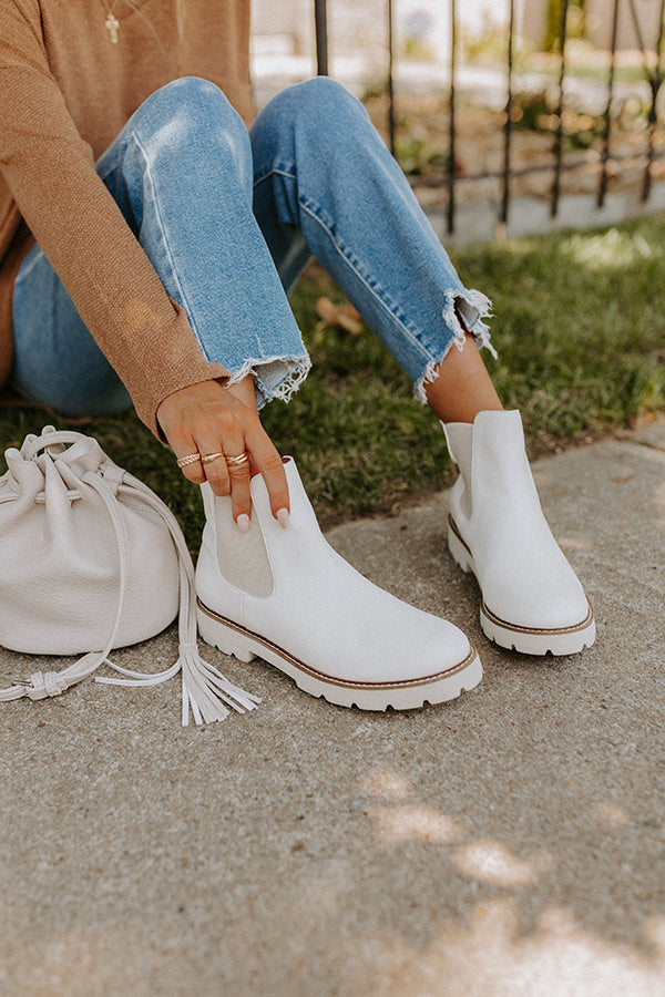 The Jaxon Faux Leather Boot In Ivory