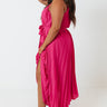 Point Of Pretty Pleated Maxi Dress In Fuchsia Curves Image - 1