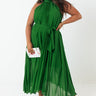 Point Of Pretty Pleated Maxi Dress In Kelly Green Curves Image - 1