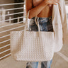 Boston Market Faux Leather Tote In Cream Image - 1