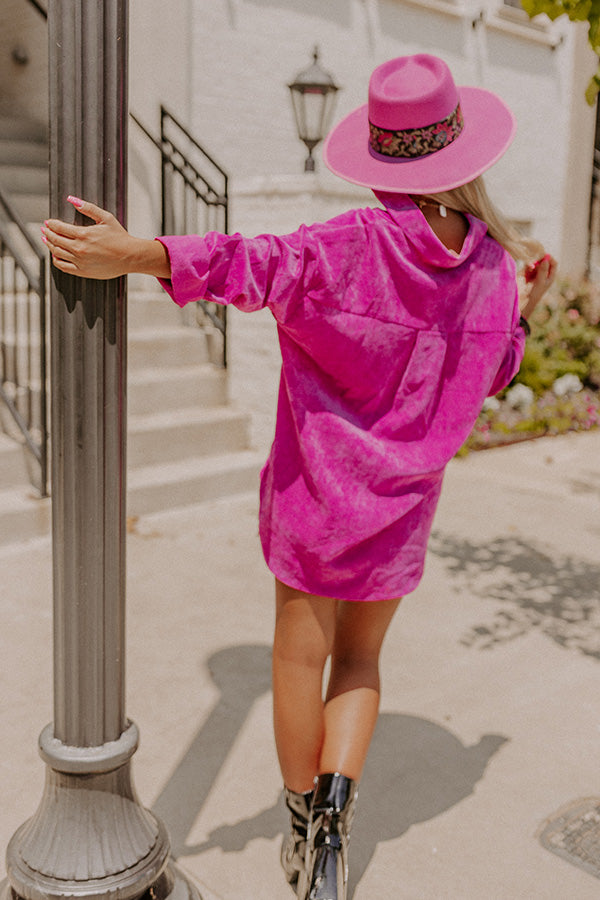 Music For The Soul Corduroy Button Up In Orchid Image - 1