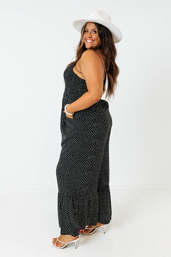 Trading Secrets Smocked Jumpsuit In Black Curves Image - 4