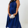 Point Of Pretty Pleated Maxi Dress In Royal Blue Curves Image - 1