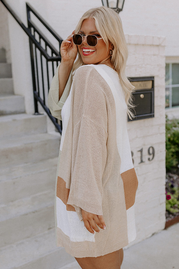 Coffee And Carefree Knit Cardigan Curves Image - 4