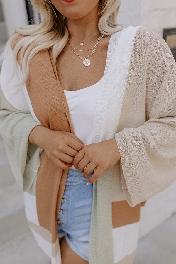 Coffee And Carefree Knit Cardigan Curves Image - 3