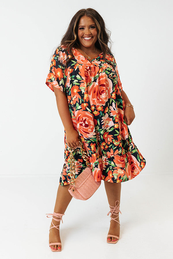 Friendly Ties Floral Dress Curves Image - 3