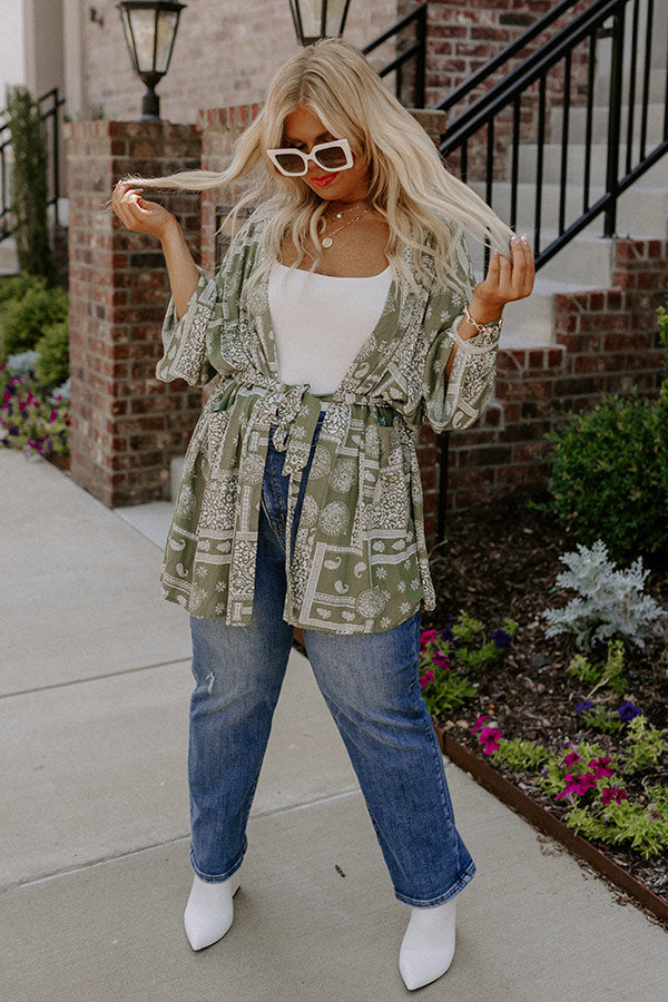 Dawn Of Time Paisley Overlay In Sage Curves Image - 5