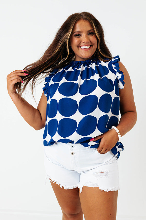 Brunch And Go Shift Top In Royal Blue Curves