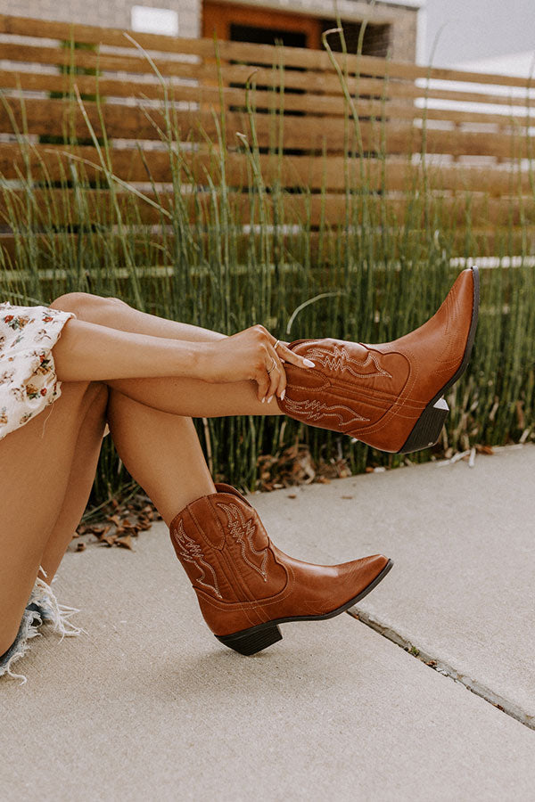 The Coop Faux Leather Cowboy Boot In Maple