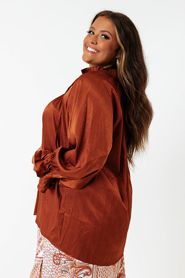 Really Dreamy Shift Top In Rust Curves Image - 3