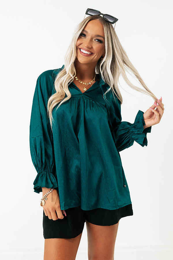 Really Dreamy Shift Top In Teal Image - 3