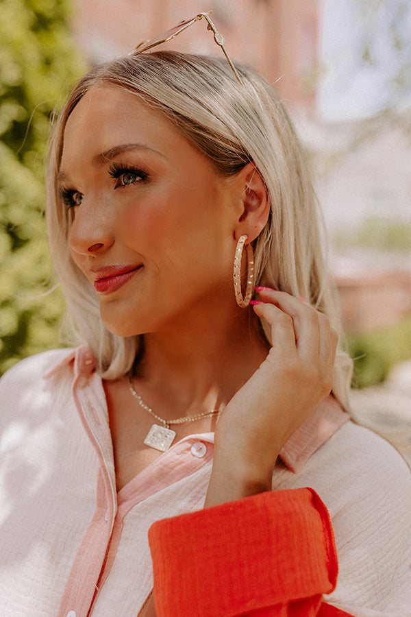 Friendly Ties Hoop Earrings In Iced Latte Image - 4