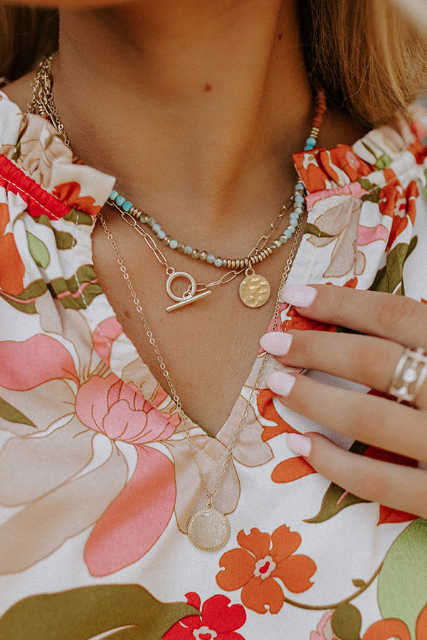 Magnolia Breeze Layered Necklace In Sky Blue Image - 2