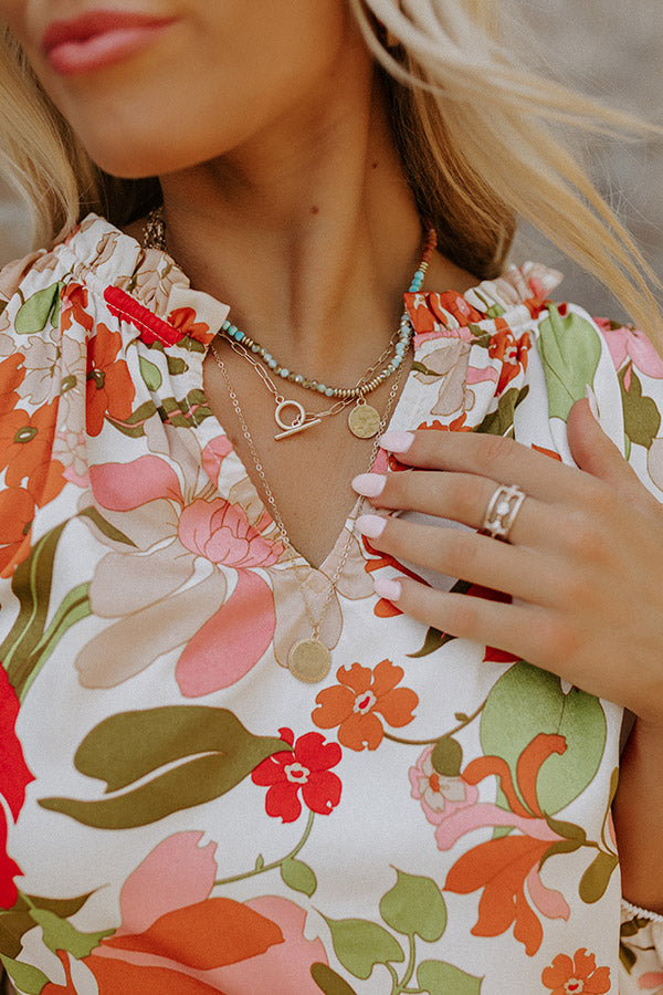 Magnolia Breeze Layered Necklace In Sky Blue Image - 1
