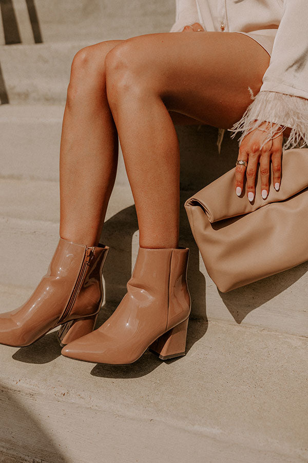 The Rowe Patent Bootie in Tan Image - 5