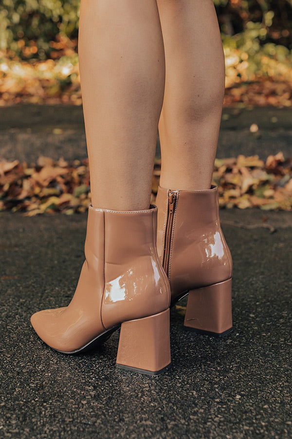 The Rowe Patent Bootie in Tan Image - 2
