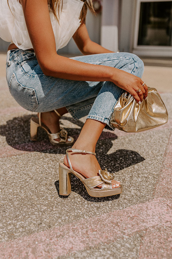 The Pippin Metallic Heel In Gold • Impressions Online Boutique