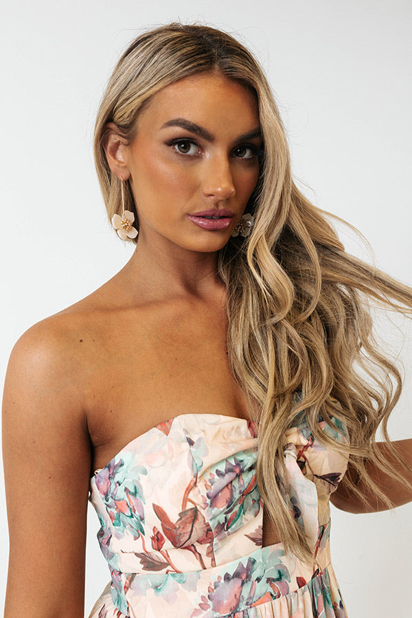 Hearing Music Floral Midi In Champagne Image - 2